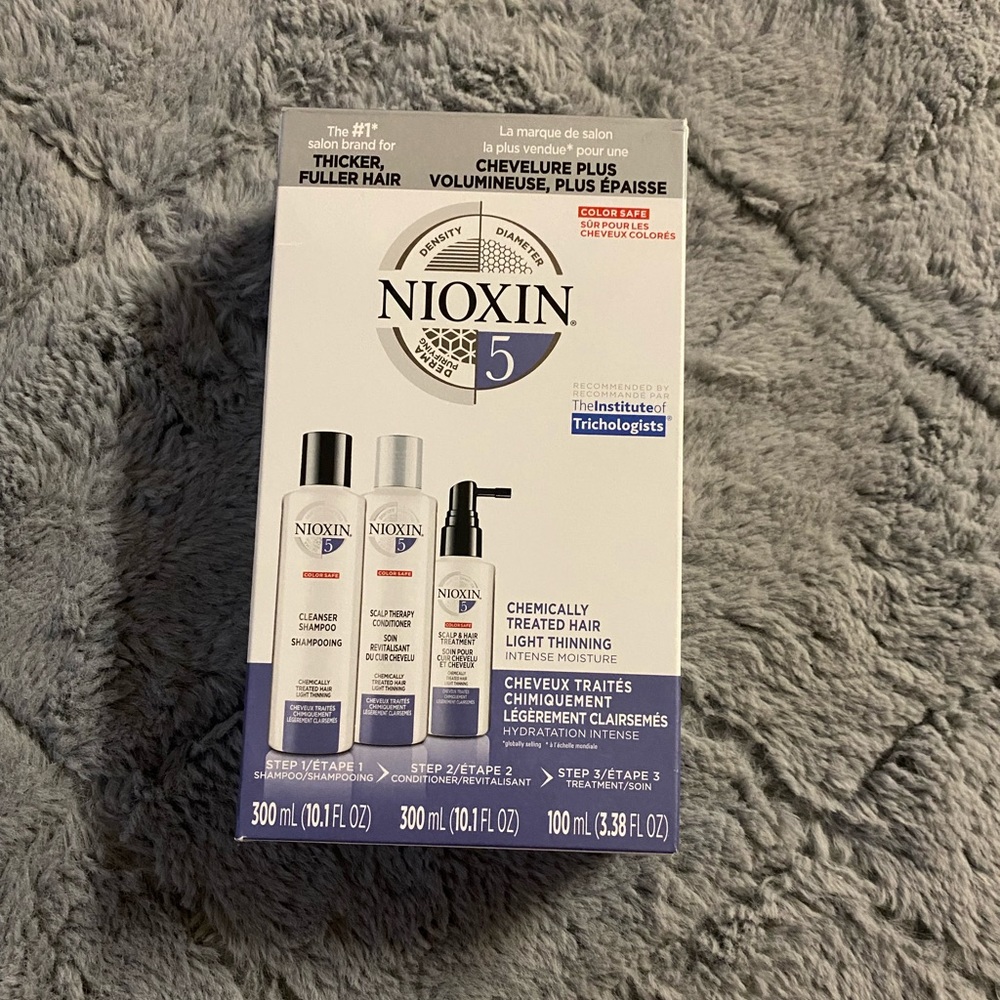 Nioxin System 5 scalp treatment kit for chemically treated hair, light thinning